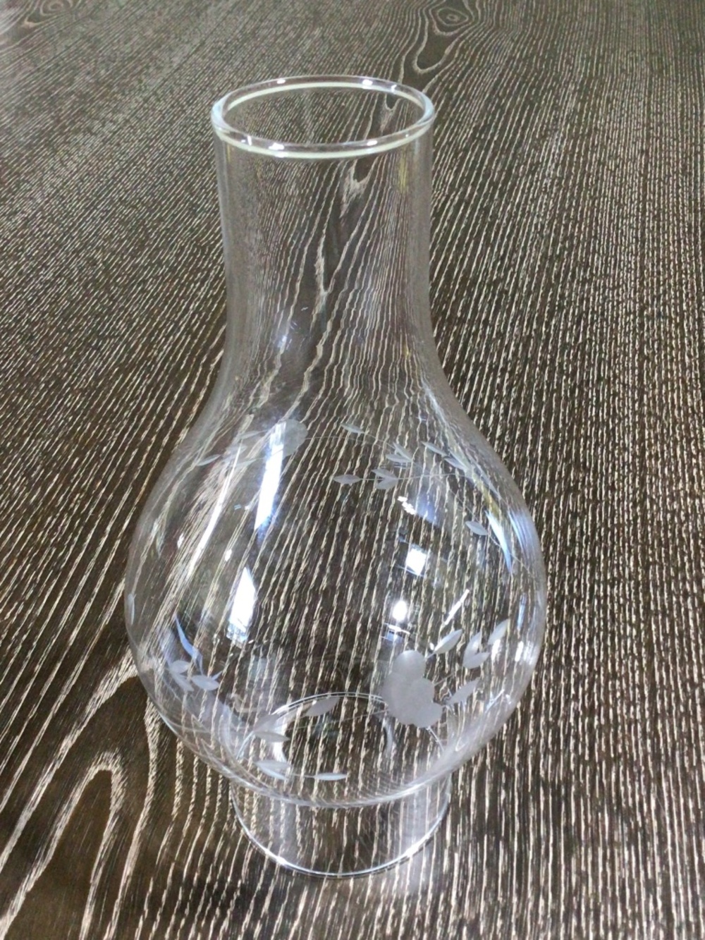Vintage Princess House Heritage Glass Globe Etched Floral Hurricane Chimney 9"